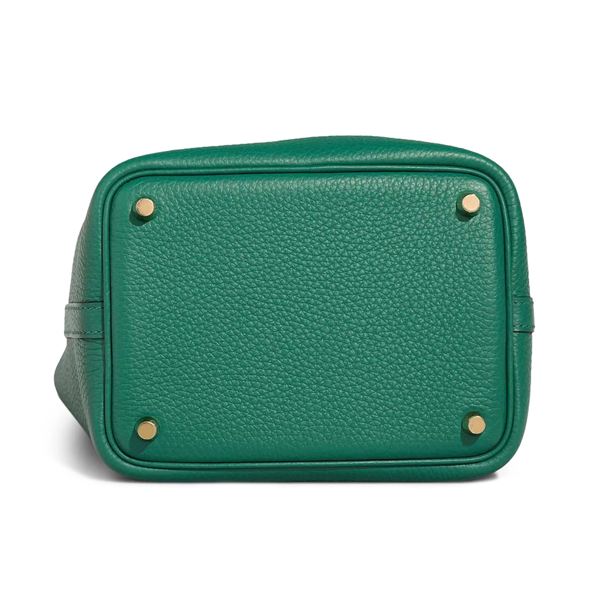 Bottom view of Hermes Paris Picotin Lock 18 Taurillon Clemence Leather Green H056289CC65
